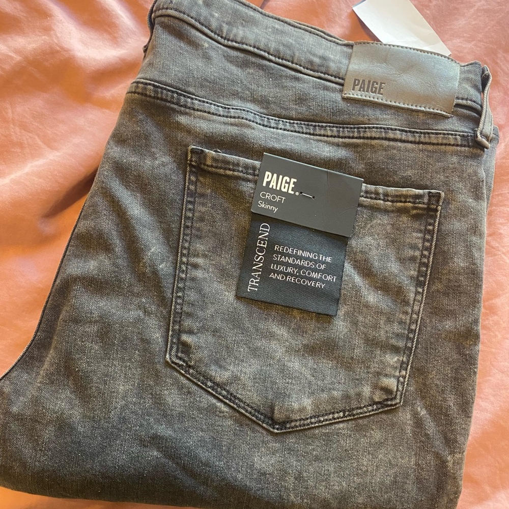 Paige skinny leg, stretch grey denim jeans